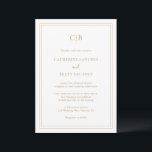 Traditionelle Hochzeit mit Gold Einladung<br><div class="desc">Klassische Hochzeitseinladung mit Ihrem Monogramm und Hochzeitsdetails in Imitat Gold,  umgeben von einer doppelten Grenze. Die Schriftart- und Randfarben können durch Anklicken des Buttons "Anpassen" in eine beliebige Farbe geändert werden. Eine traditionelle Hochzeitseinladung mit einem sauberen und zeitlosen Design,  perfekt für eine formelle Hochzeit.</div>