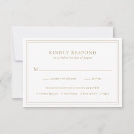 Traditionelle Hochzeit mit Gold RSVP Karte