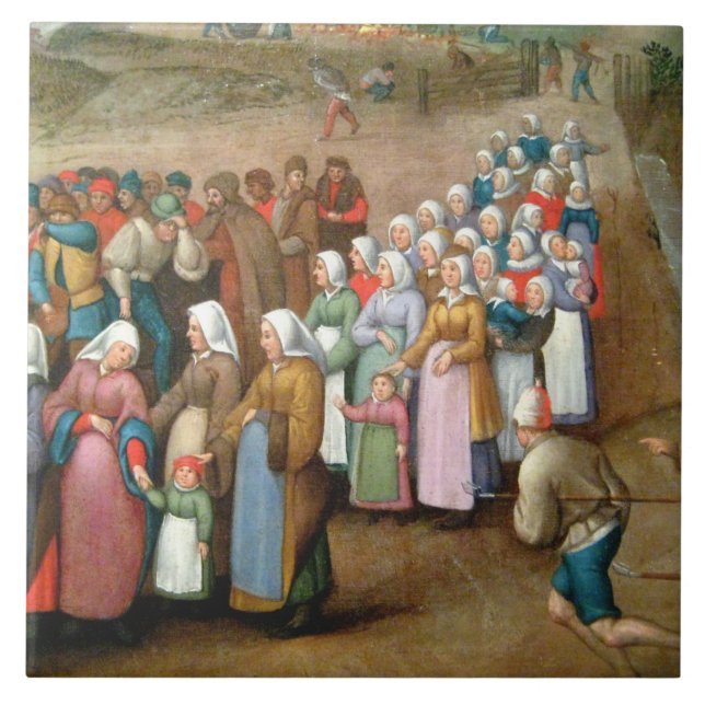 Traditionelle Hochzeitsprozession (Vintage Kunst) Fliese (Vorderseite)