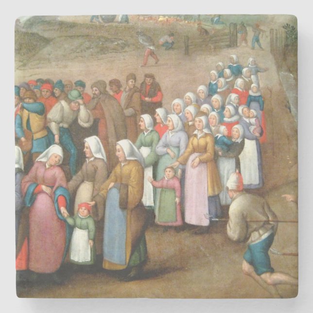 Traditionelle Hochzeitsprozession (Vintage Kunst) Steinuntersetzer (Vorderseite)