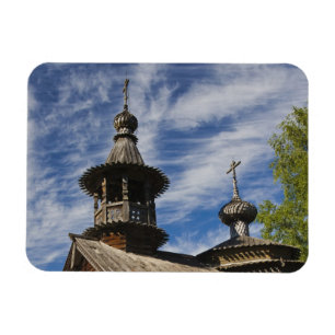 Traditionelle hölzerne russisch-orthodoxe Kirche Magnet