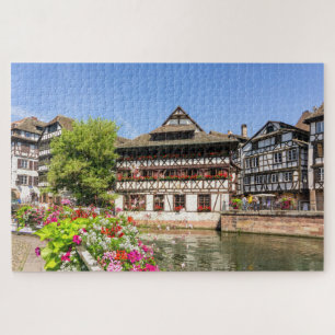 Traditionelle Holzhäuser Straßburg Frankreich Reis Puzzle