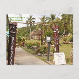 Traditionelle Hütten, Lifou Insel, Neu-Kaledonien Postkarte