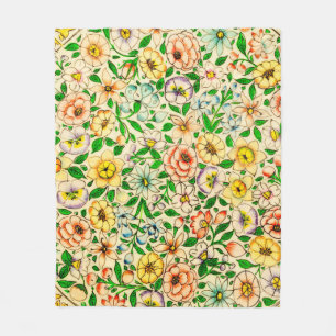 Traditionelle indische Blumenmuster Fleecedecke