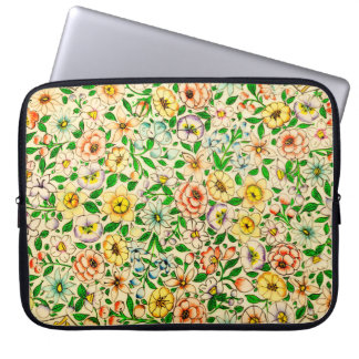 Traditionelle indische Blumenmuster Laptopschutzhülle