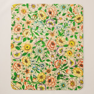 Traditionelle indische Blumenmuster Sherpadecke