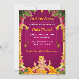 Traditionelle indische Griha Pravesh Card Einladung