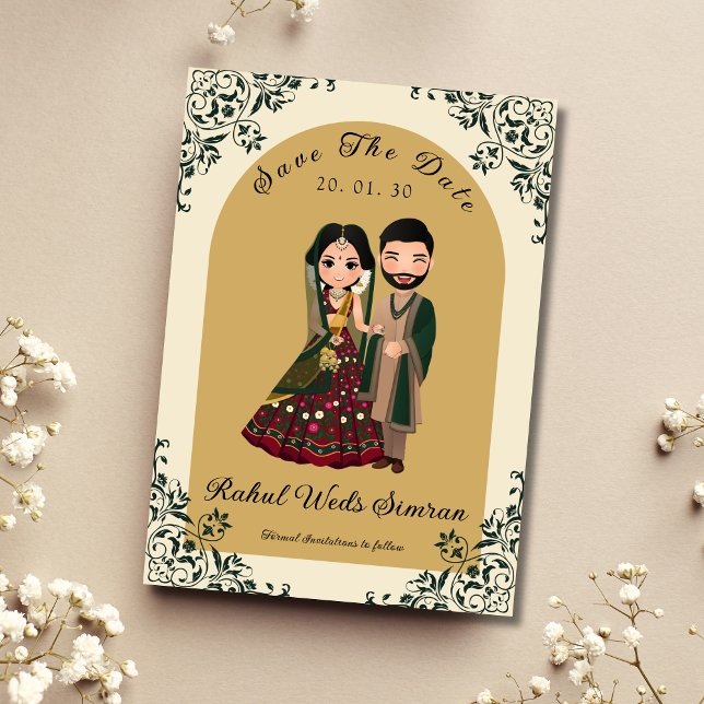 Traditionelle indische Save the Date-Karte Date (Von Creator hochgeladen)
