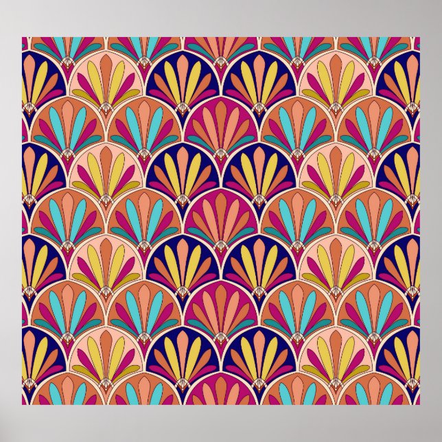 Traditionelle indische TextilIllustration Poster (Vorne)