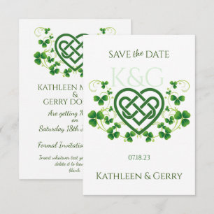Traditionelle irische keltische Liebe Knoten und K Save The Date