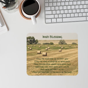 Traditionelle irische Segen-Farm Hay Bales Mousepad