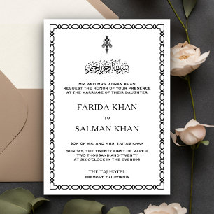 Traditionelle islamische Hochzeit mit schwarzem un Einladung