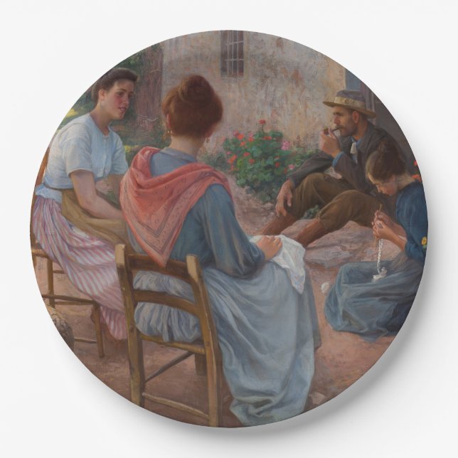 Traditionelle italienische Familie (Vintag Italien Pappteller (Vorderseite)