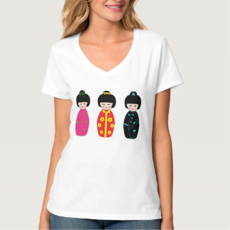 Traditionelle Japaner Kokeshi Geisha-Puppen T-Shirt