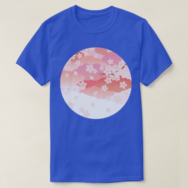 Traditionelle japanische Blume Muster 2 T-Shirt (Design vorne)