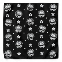 Traditionelle japanische Daruma-Puppe schwarz-weiß