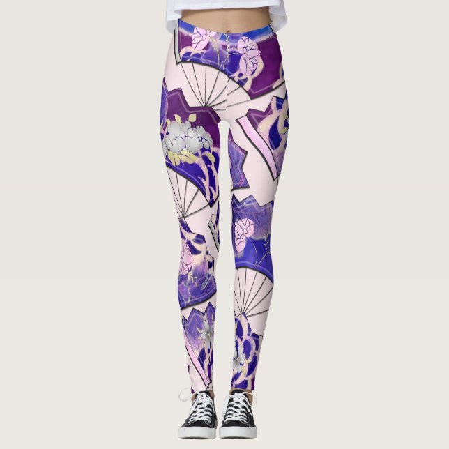 Traditionelle japanische Fans Leggings (Vorderseite)