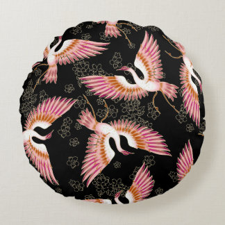 Traditionelle japanische Kimono-Muster Rundes Kissen
