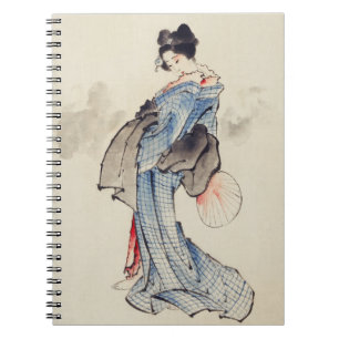Traditionelle japanische Kunst der Geisha im Kimon Notizblock