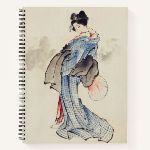 Traditionelle japanische Kunst der Geisha im Kimon Notizbuch
