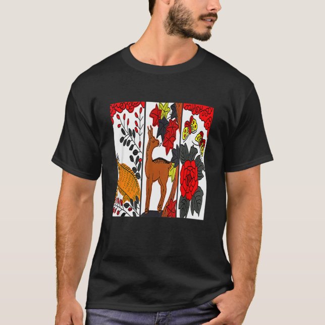 Traditionelle japanische Kunst Hanafuda T-Shirt (Vorderseite)