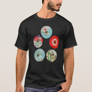 Traditionelle japanische Muster Fünf bemalte Schir T-Shirt