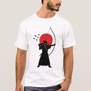 Traditionelle japanische Samurai-Bogenschützen-Sil T-Shirt