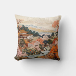 Traditionelle japanische Tapisserie Art Elegantes  Kissen