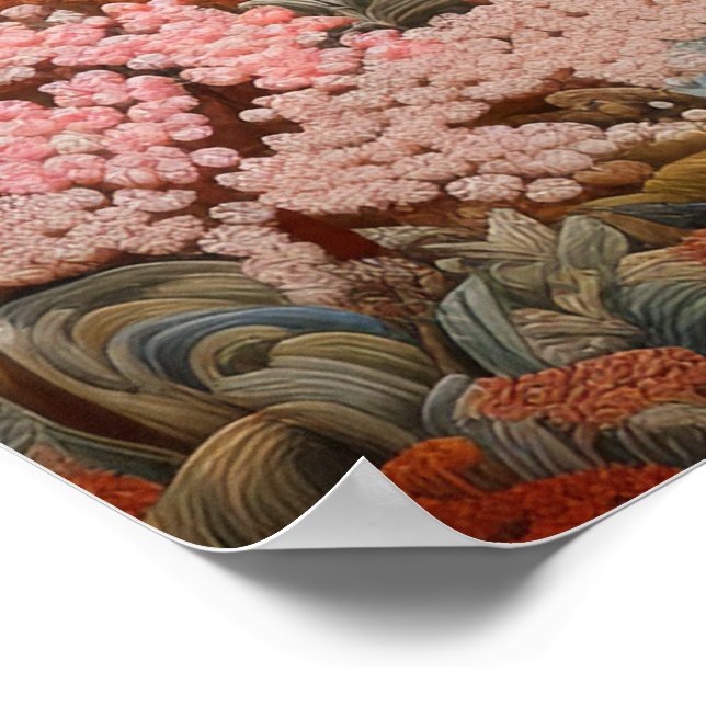 Traditionelle japanische Tapisserie Art Elegantes  Poster (Ecke)