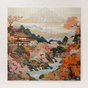 Traditionelle japanische Tapisserie Art Elegantes Puzzle