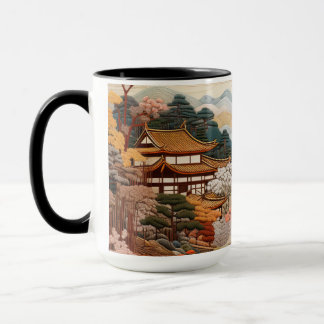 Traditionelle japanische Tapisserie Art Elegantes Tasse