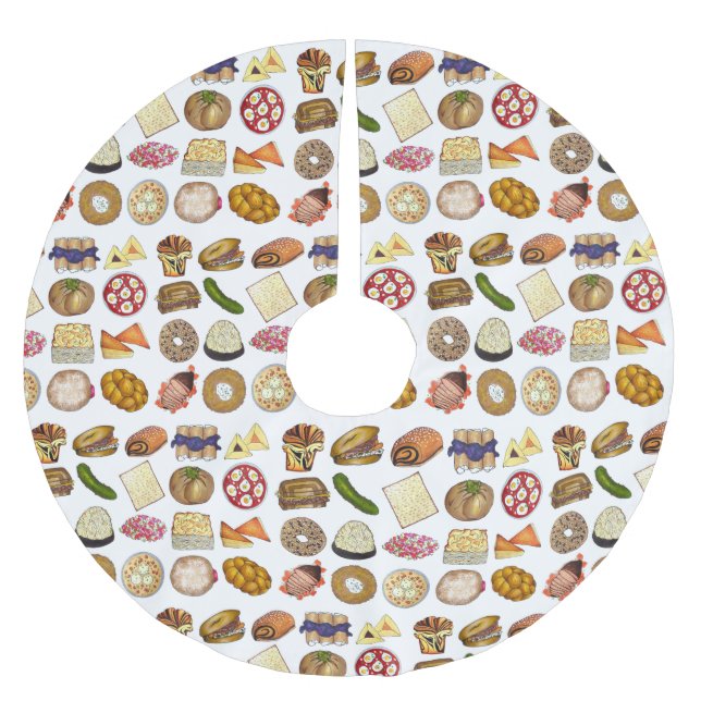 Traditionelle jüdische Geschirr Küche Polyester Weihnachtsbaumdecke (Vorderseite)