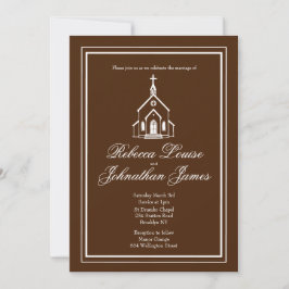 Traditionelle Kapelle Dunkelbraun Weiße Kirchenhoc Einladung