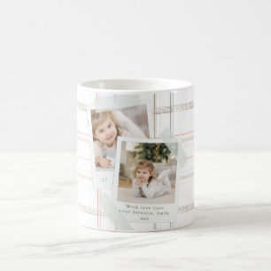 Traditionelle Karierte gemütliche Kabine Weißer Ka Kaffeetasse