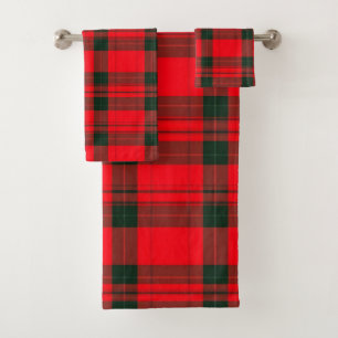 Traditionelle Karierte Tartan Populäre Rote Sammlu Badhandtuch Set