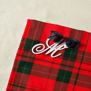 Traditionelle Karierte Tartan Populäre Rote Sammlu Strandtuch