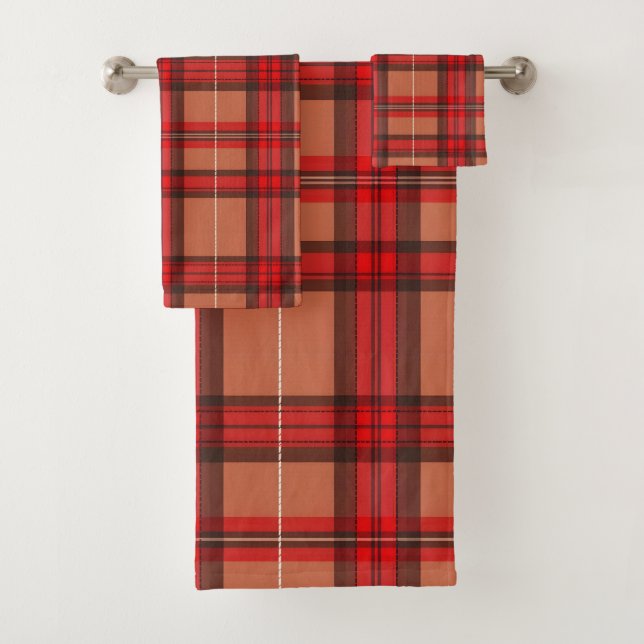 Traditionelle Karierte Tartan Trendy Collection Badhandtuch Set (Insitu)