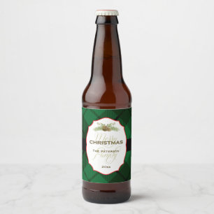 Traditionelle, Karierte Weihnachten Bierflaschenetikett