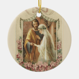 Traditionelle katholische Brauerei Bräutigam Jungf Keramik Ornament