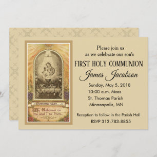 Traditionelle Katholische Erste Heilige Kommunion Einladung