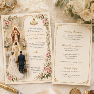 Traditionelle katholische Hochzeit Heiligstes He Einladung