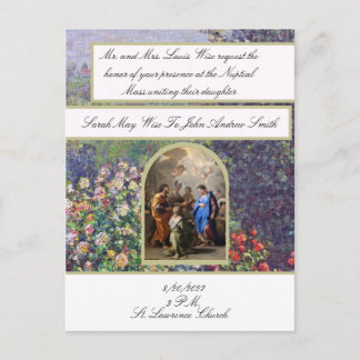 Traditionelle katholische Hochzeitseinladung Maria Postkarte