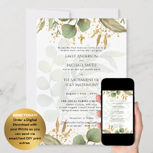 Traditionelle katholische Hochzeitsmaße Einladung