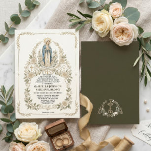 Traditionelle katholische Hochzeitsmesse der Jungf Einladung