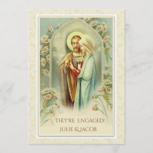 Traditionelle katholische Hochzeitsstimmung Verlob Einladung