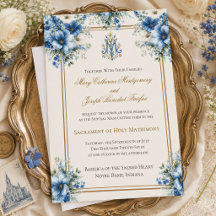 Traditionelle katholische marianisch blaue Hochzei