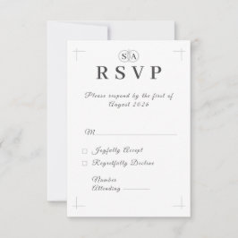 Traditionelle katholische Mit Monogramm Antwortkar RSVP Karte