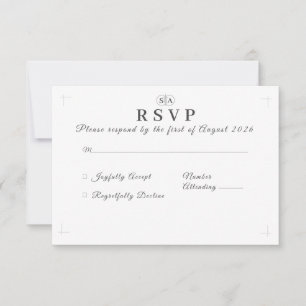Traditionelle katholische Mit Monogramm Antwortkar RSVP Karte