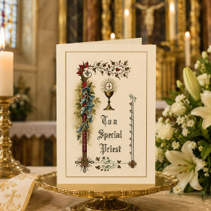 Traditionelle katholische Priester Würdigung Grußk Karte