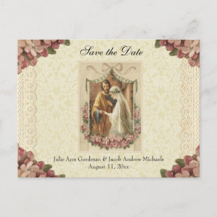Traditionelle katholische SAVE THE DATE Hochzeit Ankündigungspostkarte